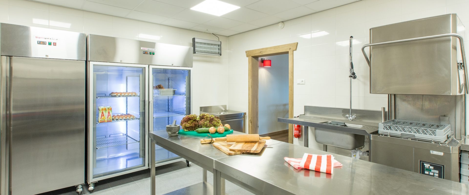 Grote keuken met professionele vaatwasser